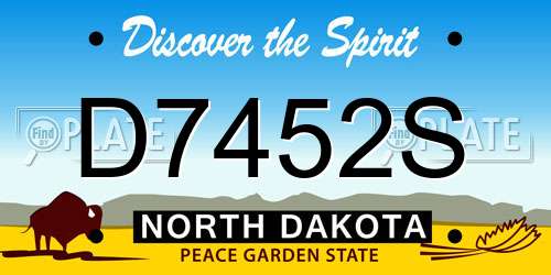 D7452S North Dakota License Plate