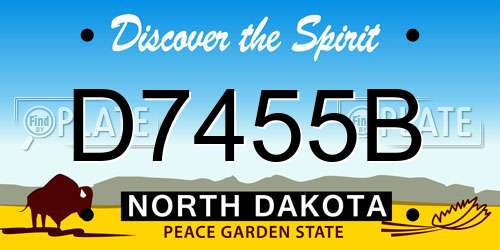 D7455B North Dakota License Plate