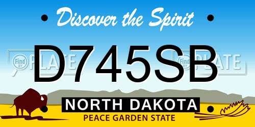 D745SB North Dakota License Plate