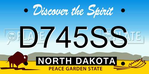 D745SS North Dakota License Plate