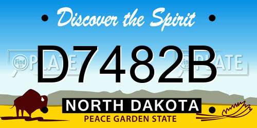 D7482B North Dakota License Plate