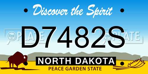 D7482S North Dakota License Plate