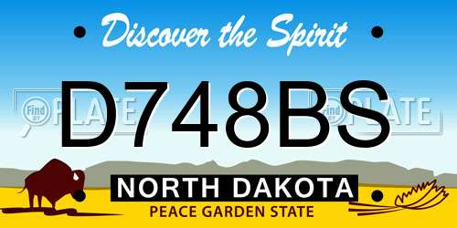 D748BS North Dakota License Plate