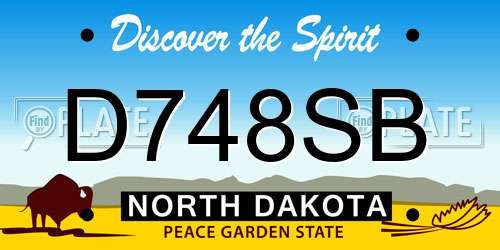 D748SB North Dakota License Plate