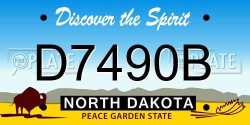 D7490B North Dakota License Plate