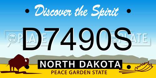 D7490S North Dakota License Plate