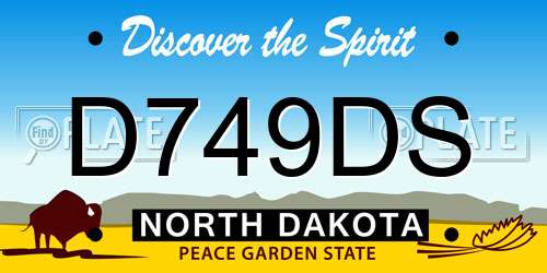D749DS North Dakota License Plate