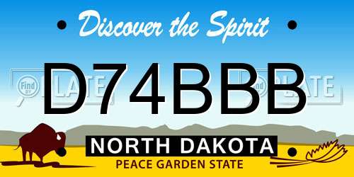 D74BBB North Dakota License Plate
