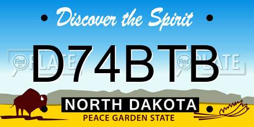 D74BTB North Dakota License Plate