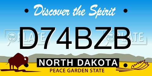 D74BZB North Dakota License Plate