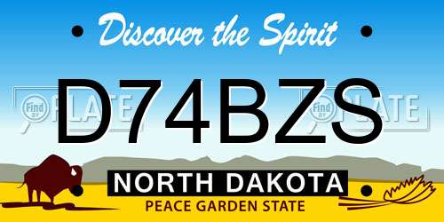 D74BZS North Dakota License Plate
