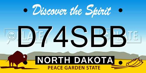 D74SBB North Dakota License Plate