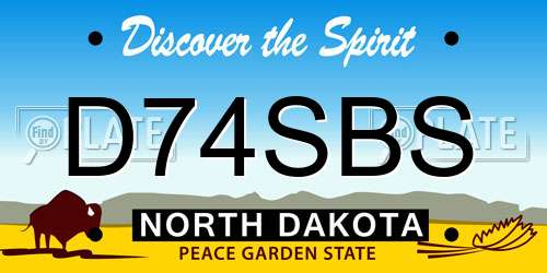 D74SBS North Dakota License Plate