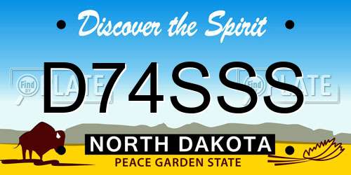 D74SSS North Dakota License Plate