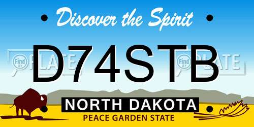 D74STB North Dakota License Plate