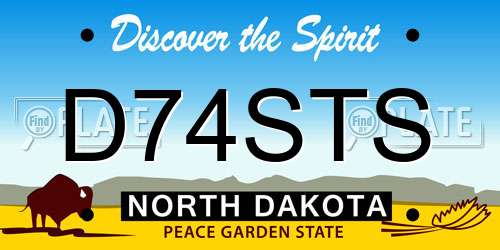 D74STS North Dakota License Plate