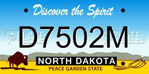 D7502M North Dakota License Plate