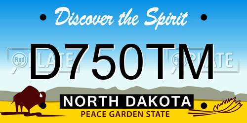 D750TM North Dakota License Plate
