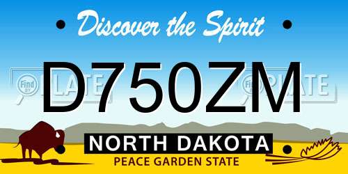 D750ZM North Dakota License Plate