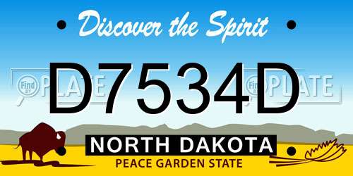 D7534D North Dakota License Plate