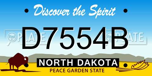 D7554B North Dakota License Plate