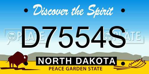 D7554S North Dakota License Plate