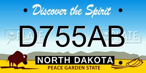 D755AB North Dakota License Plate