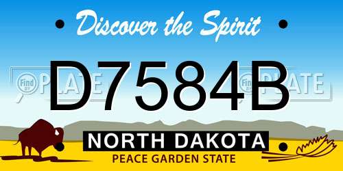 D7584B North Dakota License Plate