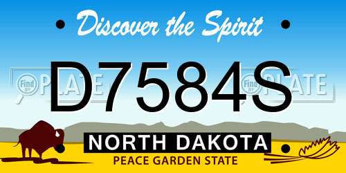 D7584S North Dakota License Plate
