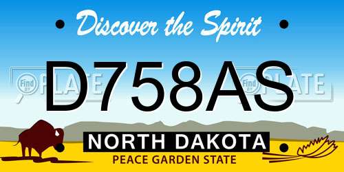 D758AS North Dakota License Plate