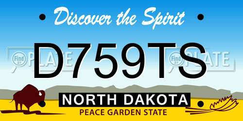 D759TS North Dakota License Plate