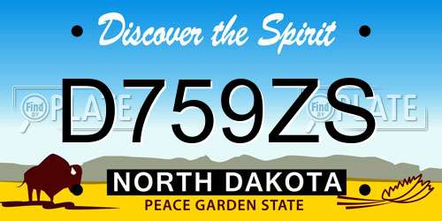D759ZS North Dakota License Plate