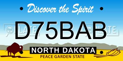 D75BAB North Dakota License Plate