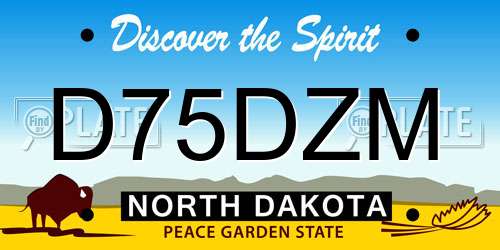 D75DZM North Dakota License Plate