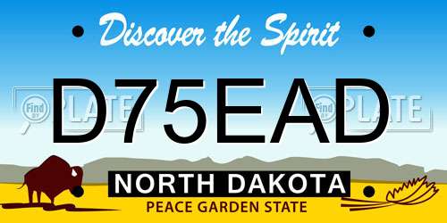D75EAD North Dakota License Plate