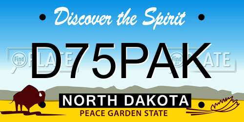D75PAK North Dakota License Plate