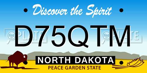 D75QTM North Dakota License Plate