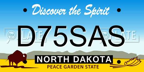 D75SAS North Dakota License Plate