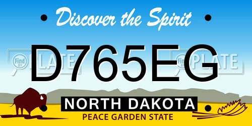 D765EG North Dakota License Plate