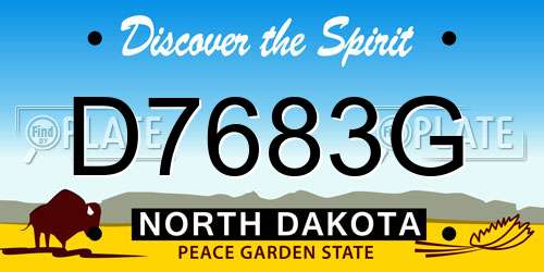 D7683G North Dakota License Plate