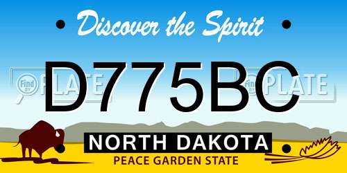 D775BC North Dakota License Plate