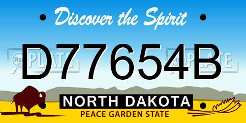 D77654B North Dakota License Plate