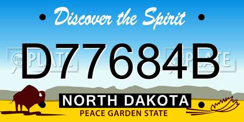 D77684B North Dakota License Plate