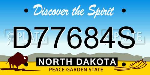 D77684S North Dakota License Plate