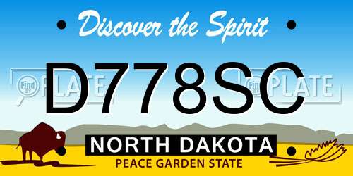 D778SC North Dakota License Plate