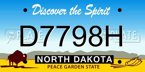 D7798H North Dakota License Plate