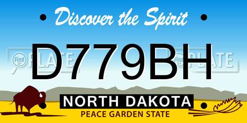 D779BH North Dakota License Plate