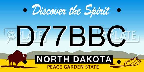 D77BBC North Dakota License Plate
