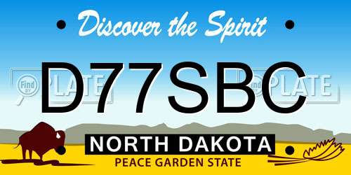D77SBC North Dakota License Plate