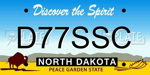 D77SSC North Dakota License Plate